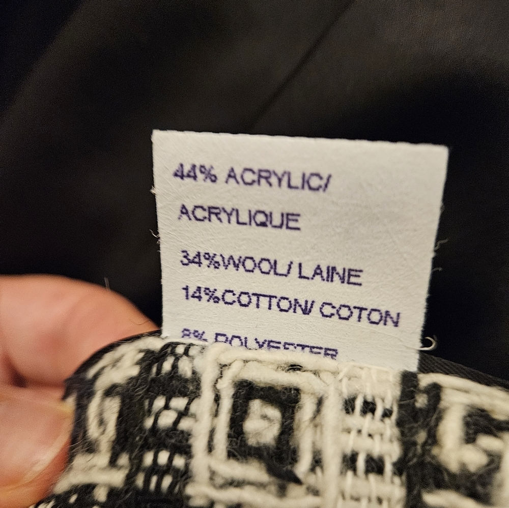 Jones New York Black and Off-white Blazer Wool Blend Thick Textured Size 12 - Picture 13 of 13